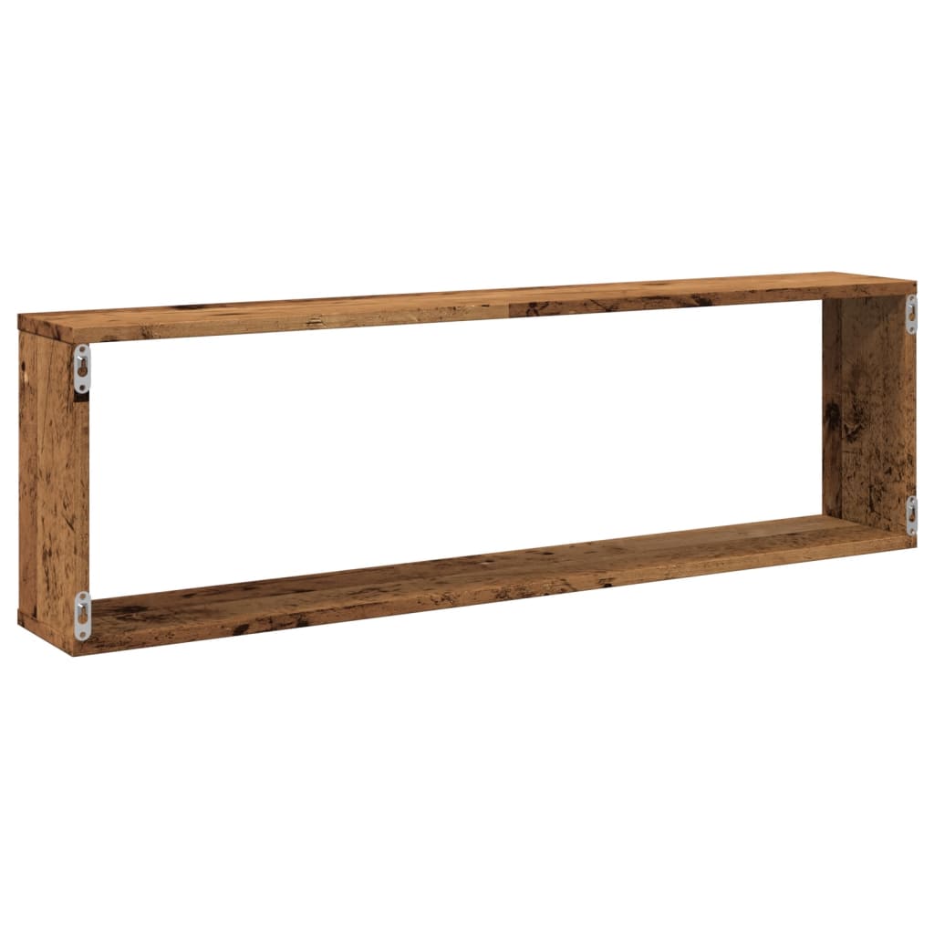 Kockaste zidne police 4 kom boja staro drvo 100x15x30 cm drvene