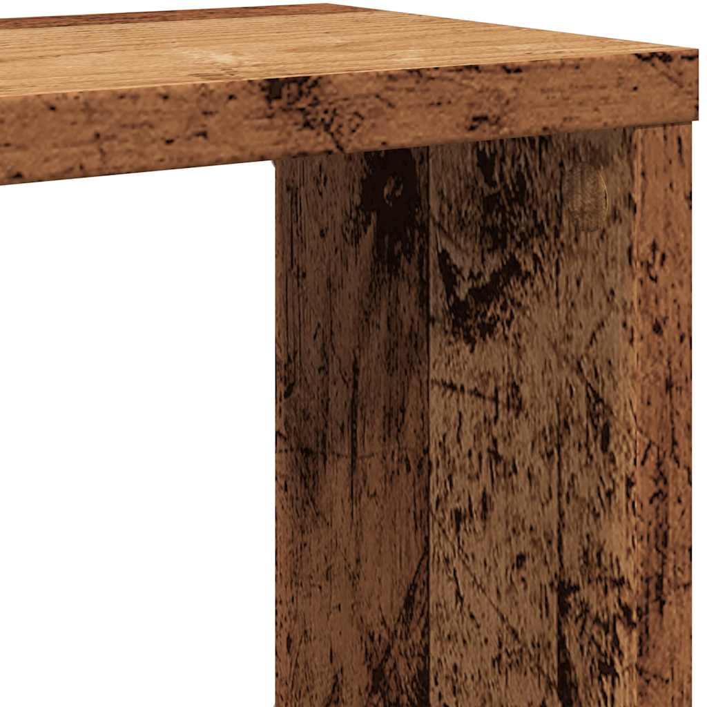 Zidne kockaste police 2 kom Staro drvo 60x15x23 cm
