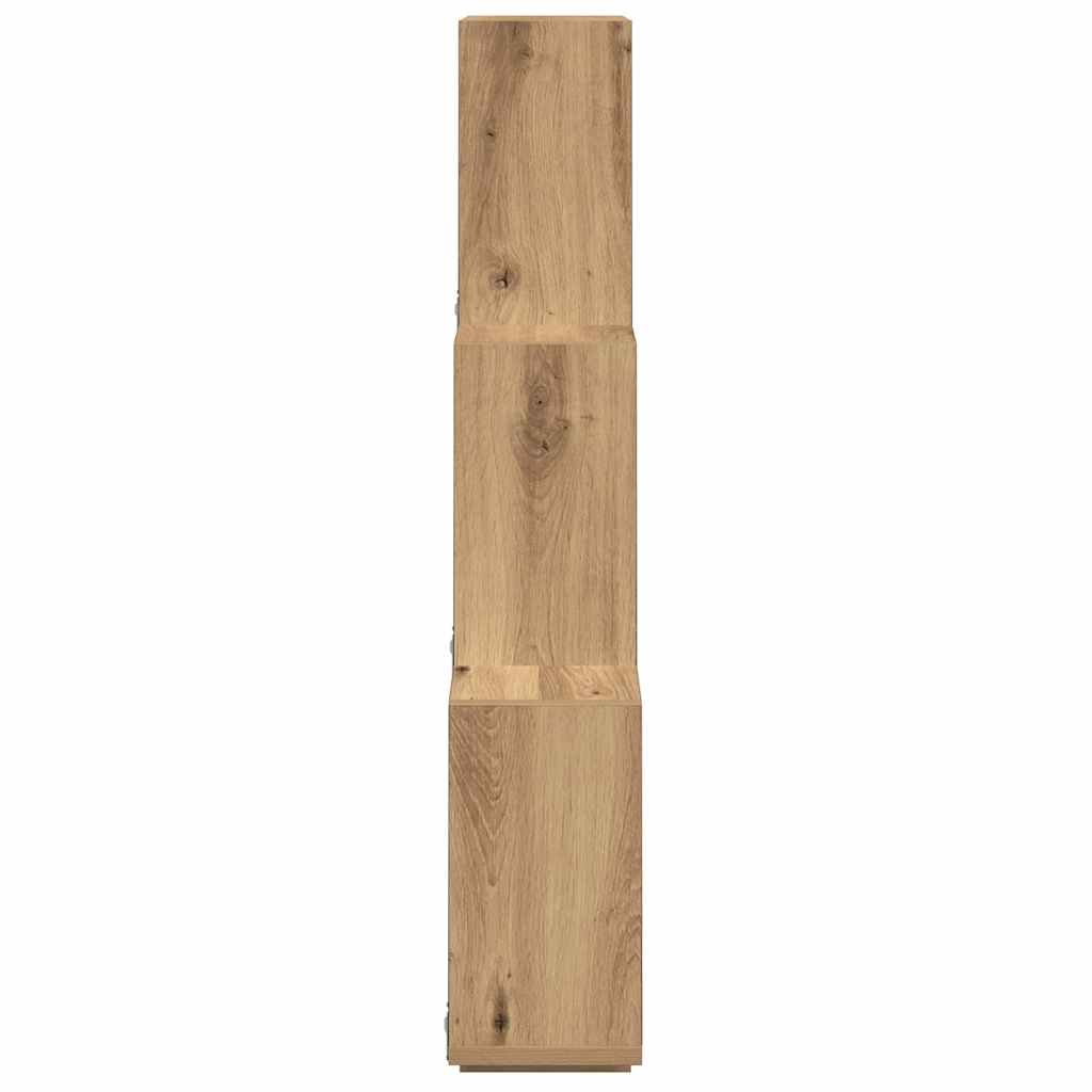 Zidna kockasta polica Artisan hrast 78x15x93 cm izrađeno drvo