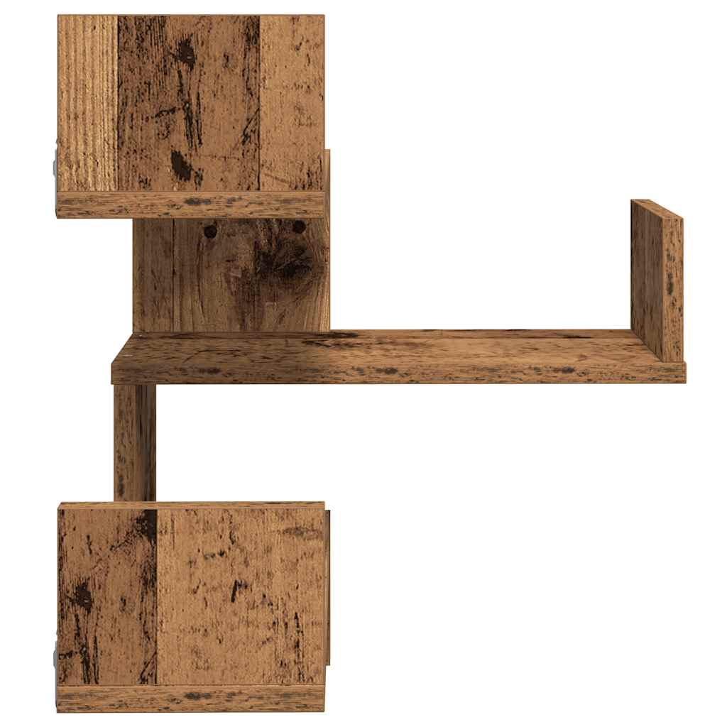 Zidna kutna polica staro drvo 40x40x49,5 cm konstruirano drvo