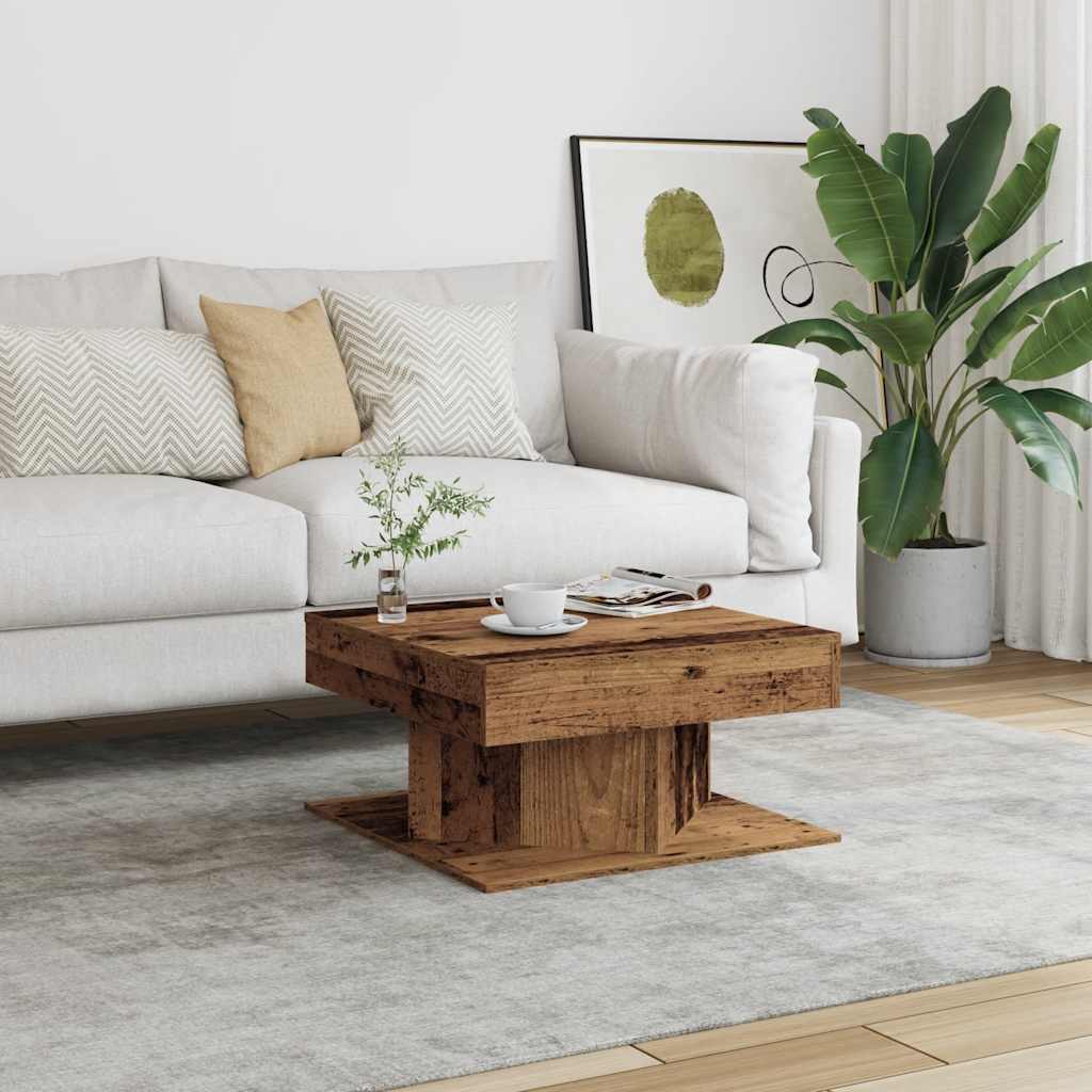 Stol za kavu staro drvo 55x55x30 cm konstruirano drvo