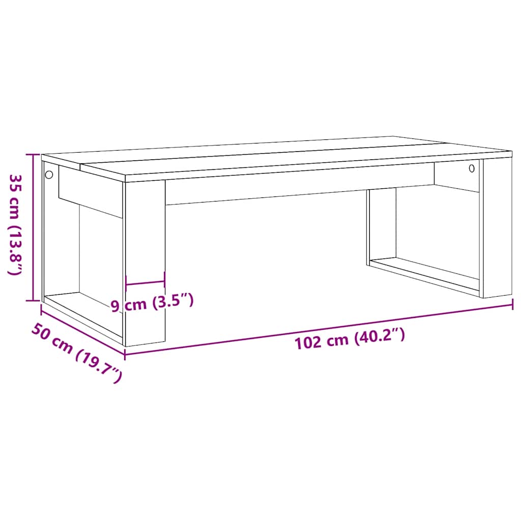 Stolić za kavu boja hrasta 102 x 50 x 35 cm konstruirano drvo