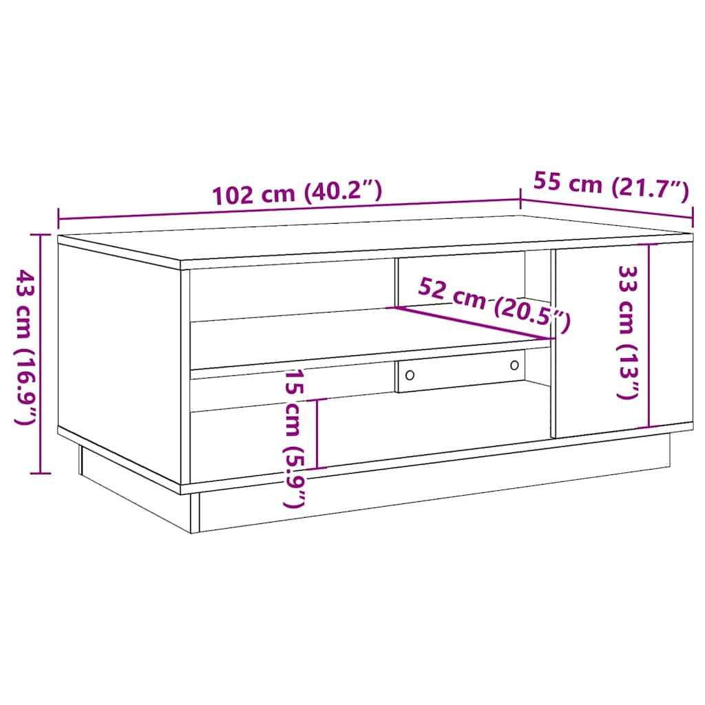 Stol za kavu staro drvo 102x55x43 cm konstruirano drvo