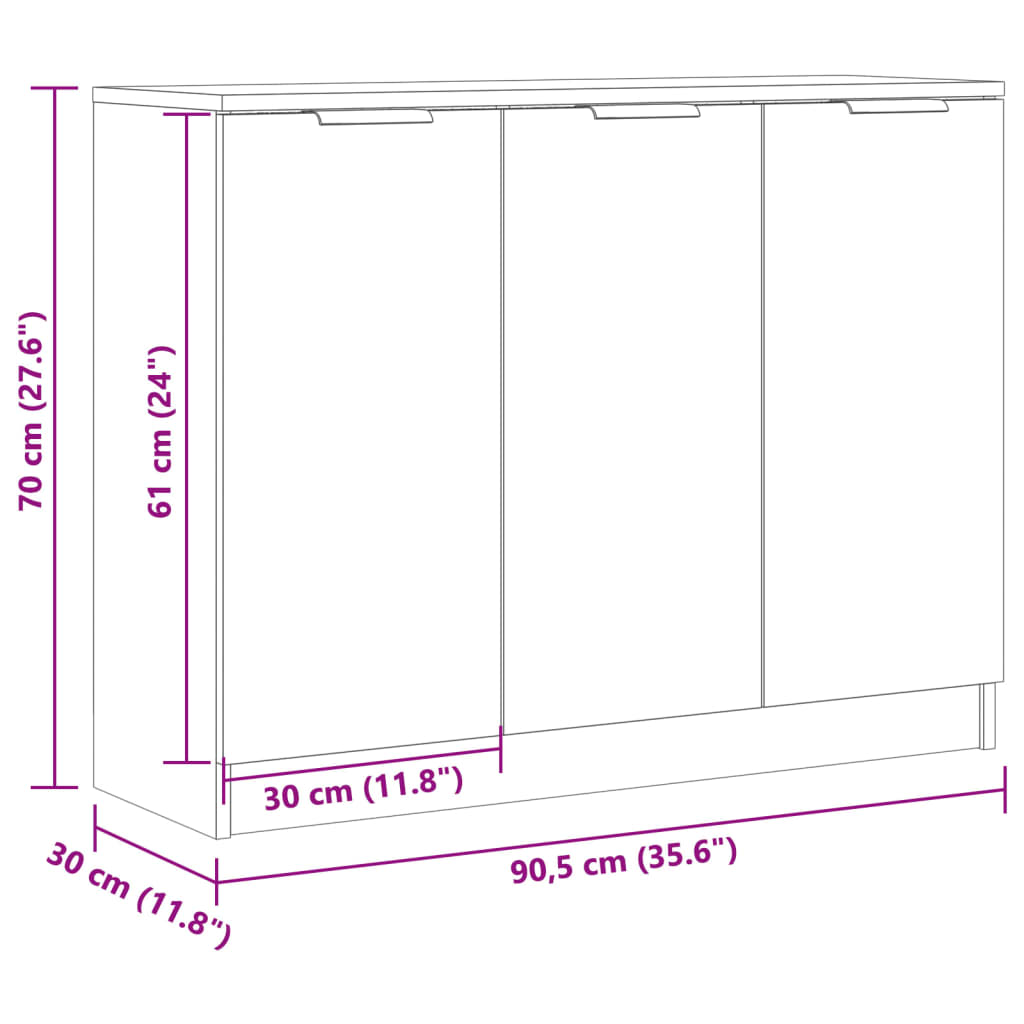 Komoda boja staro drvo 90,5x30x70 cm od konstruiranog drva