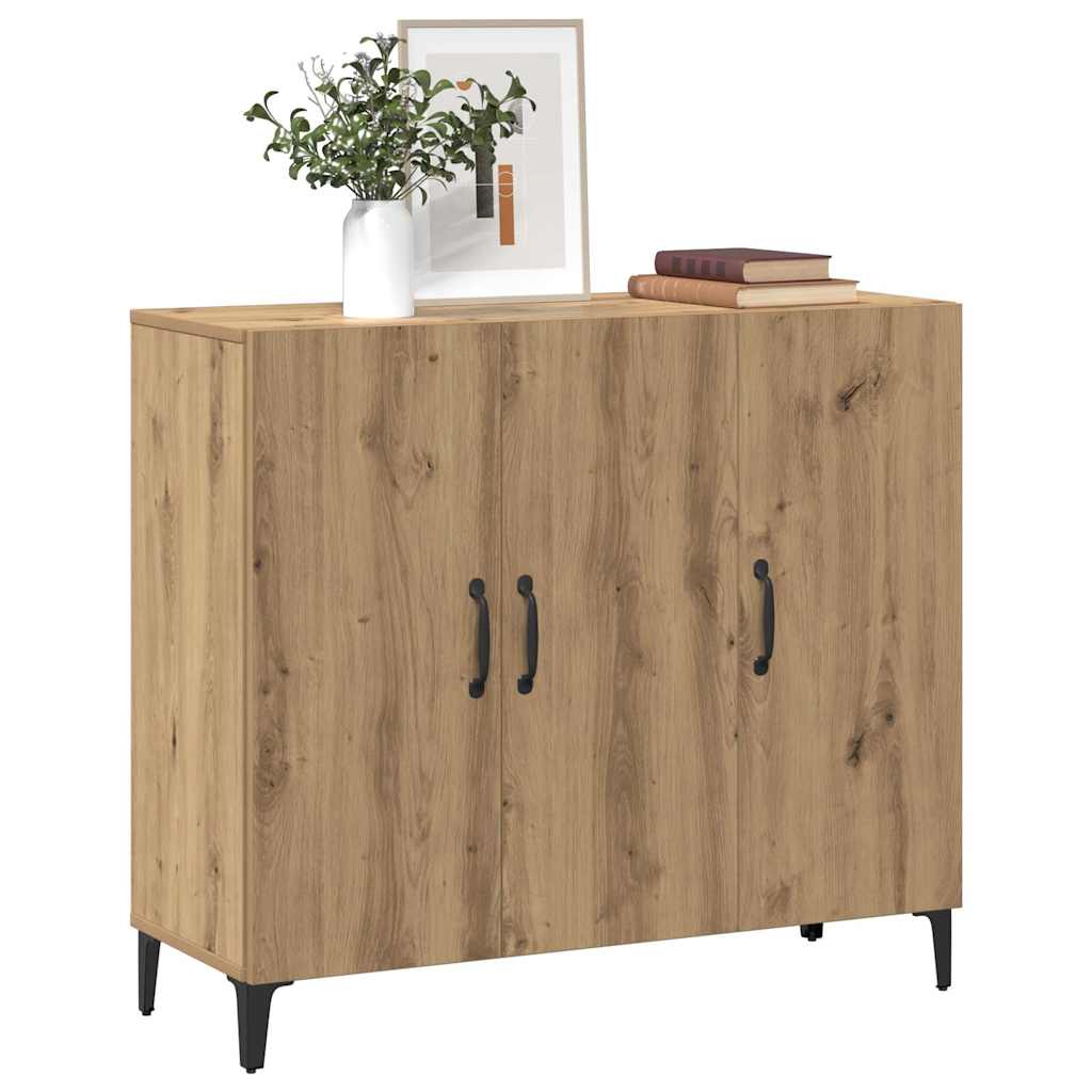 Komoda boja hrasta artisana 90 x 34 x 80 cm konstruirano drvo