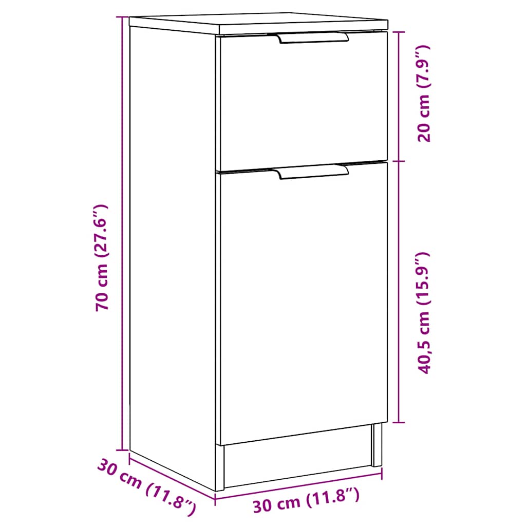Komoda 2 kom staro drvo 30x30x70 cm konstruirano drvo