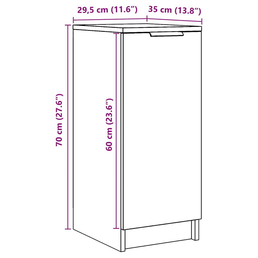 Ormarić za cipele staro drvo 29,5x35x70 cm konstruirano drvo