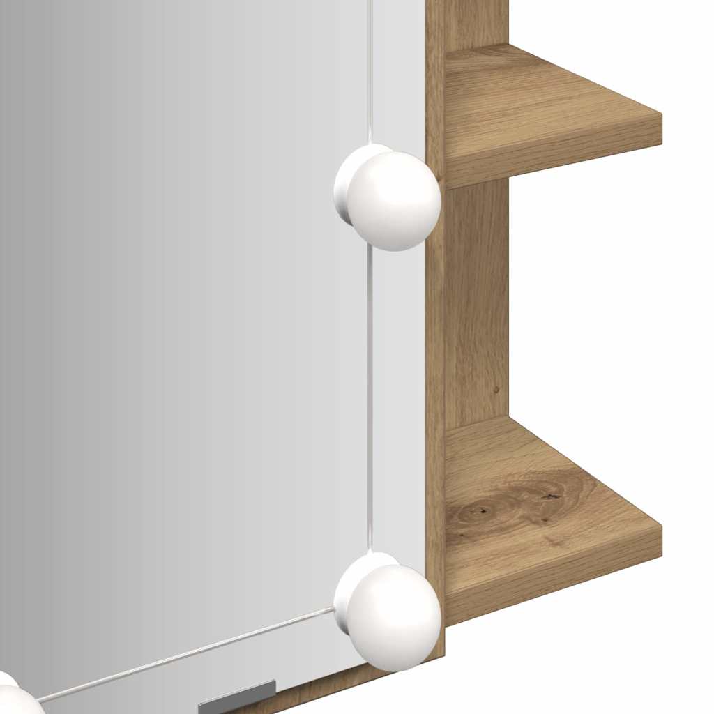 Ormar s ogledalom i LED-om Artisan hrast 70x16,5x60 cm