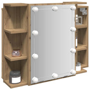 Ormar s ogledalom i LED-om Artisan hrast 70x16,5x60 cm
