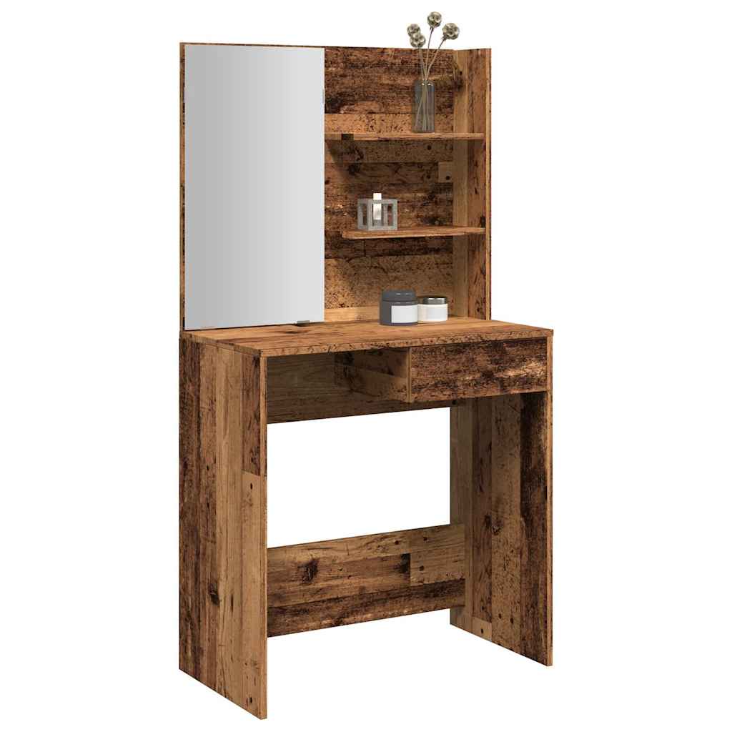 Toaletni stol s ogledalom Staro drvo 74,5x40x141 cm