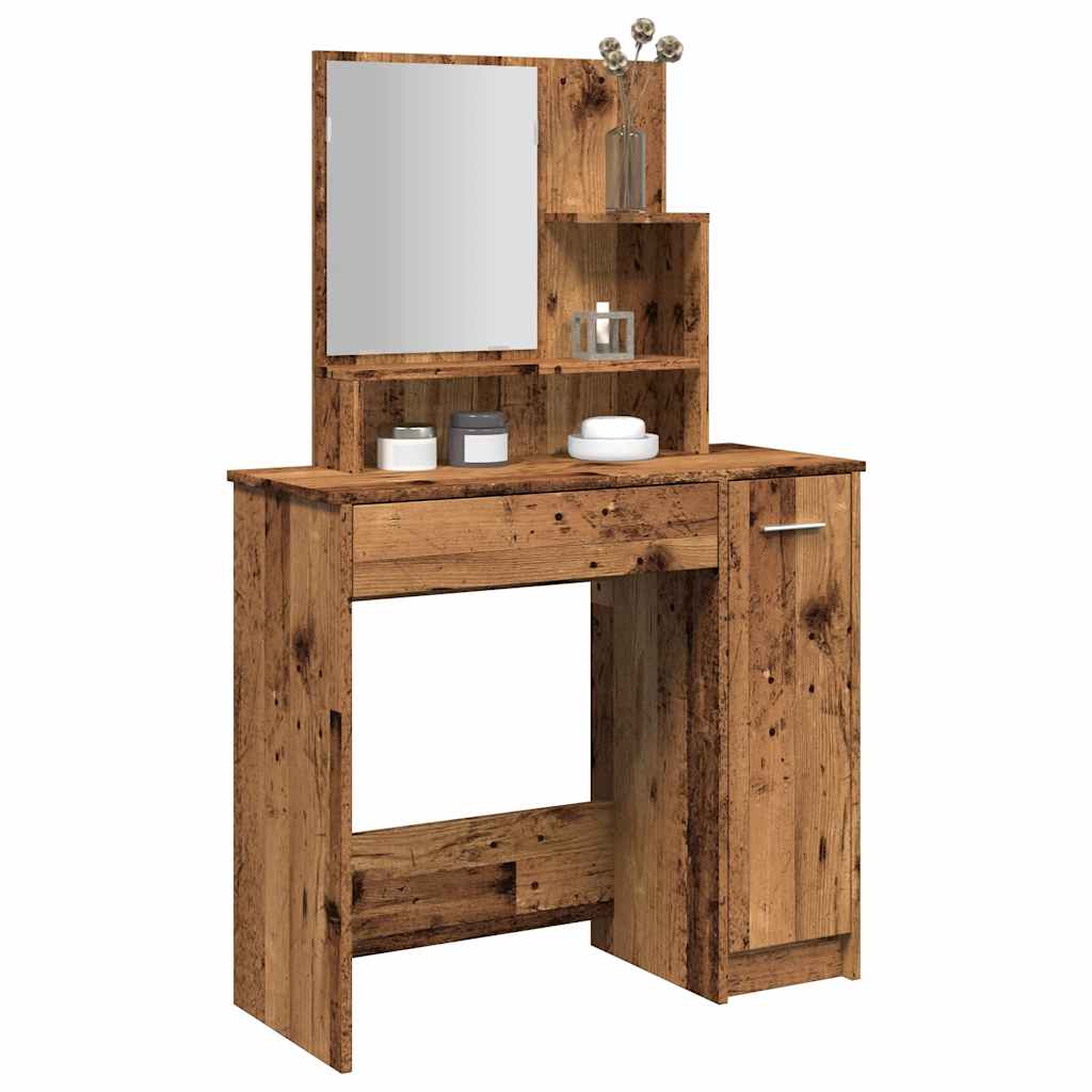 Toaletni stol s ogledalom Staro drvo 86,5x35x136 cm