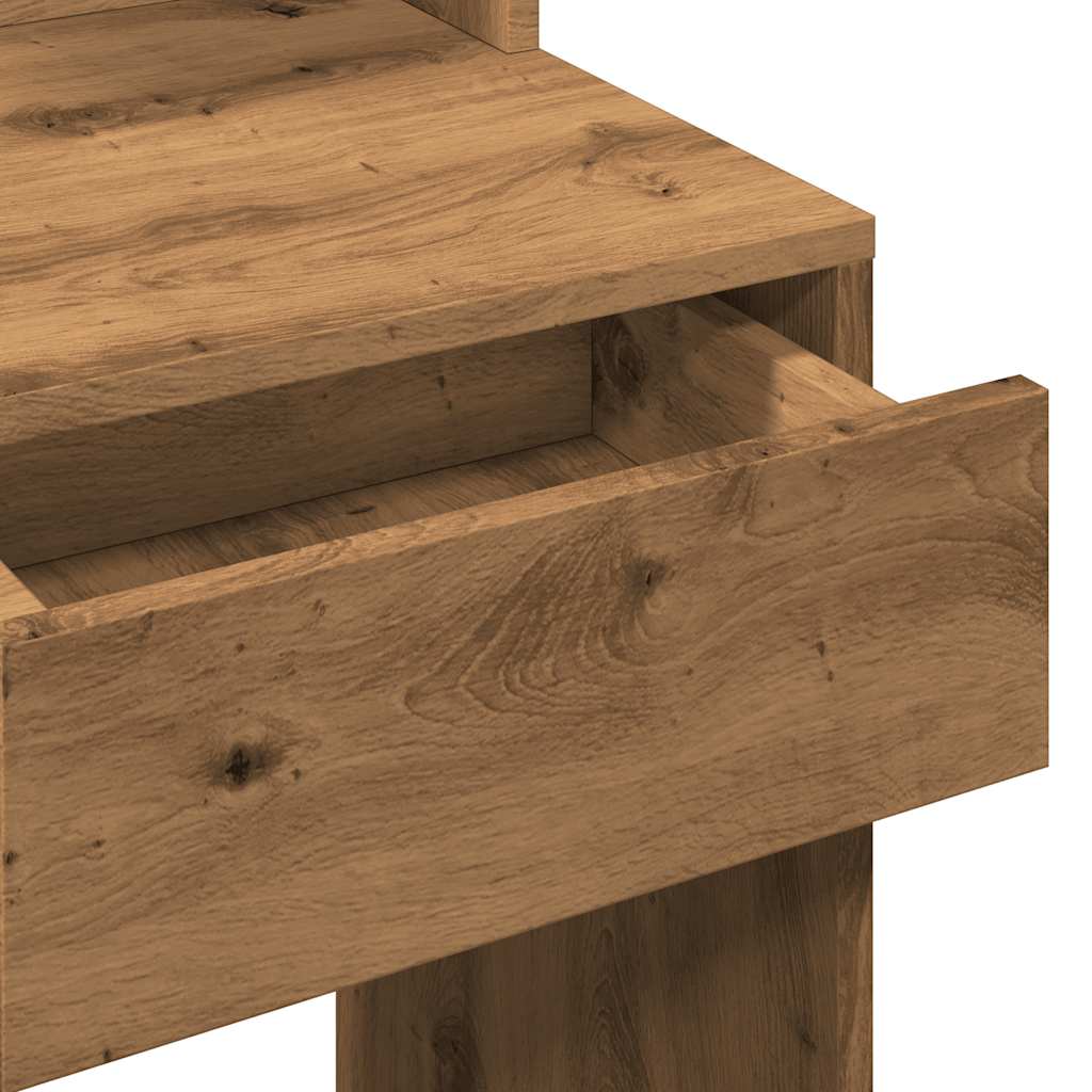 Toaletni stol s LED-om Artisan hrast 74,5x40x141 cm