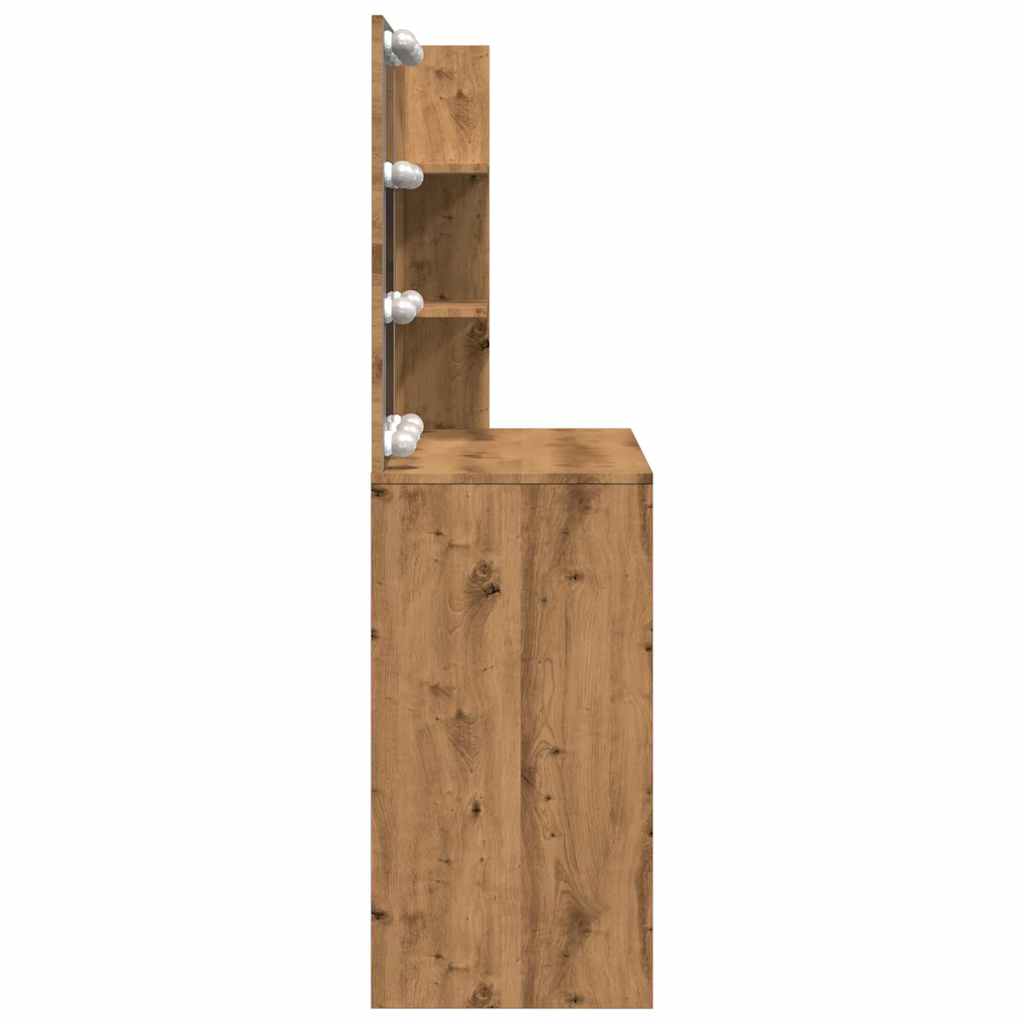 Toaletni stol s LED-om Artisan hrast 74,5x40x141 cm