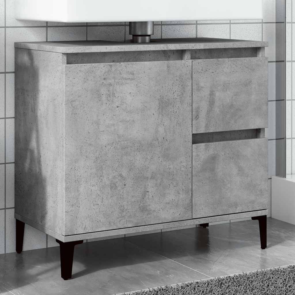 Ormarić za umivaonik boja betona 65x33x60 cm konstruiranog drva