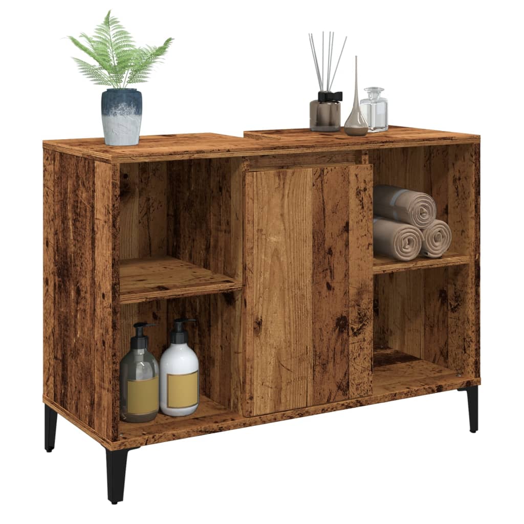 Ormarić za umivaonik boja drva 80x33x60 cm konstruirano drvo