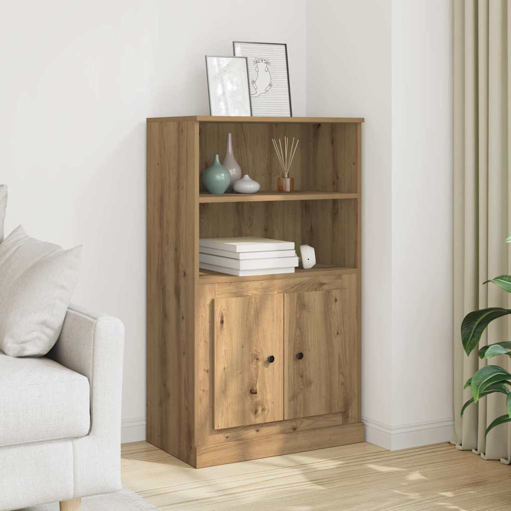 Visoka komoda boja hrasta 60x35,5x103,5 cm konstruirano drvo