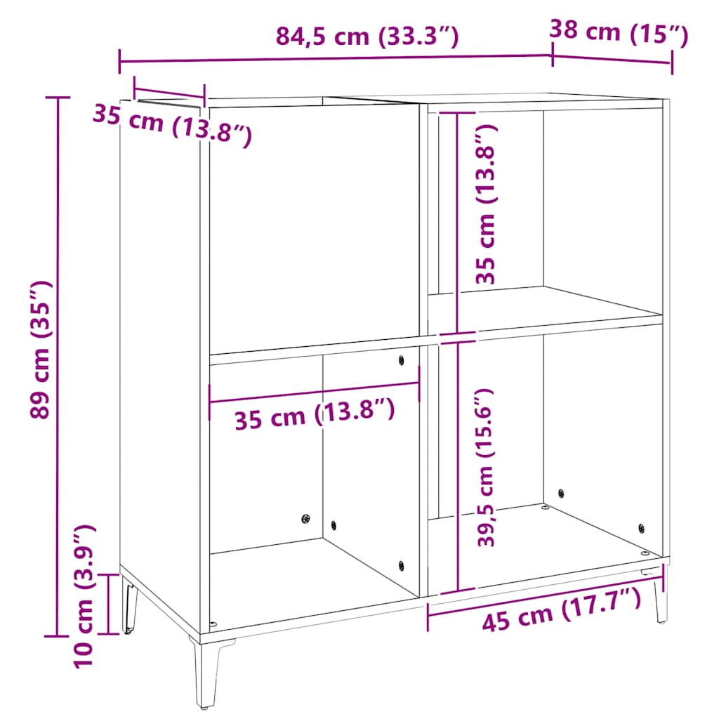 Ormarić za gramofone staro drvo 84,5x38x89 cm konstruirano drvo