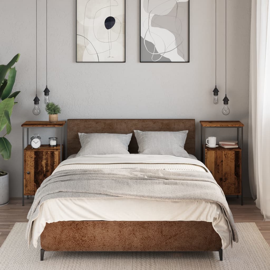 Noćni ormarići 2 kom staro drvo 41x31x80 cm konstruirano drvo