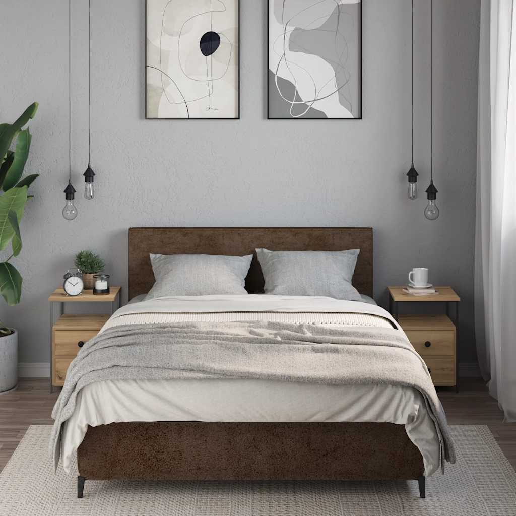 Noćni ormarići 2 kom Artisan hrast 34x35,5x50 cm izrađeno drvo
