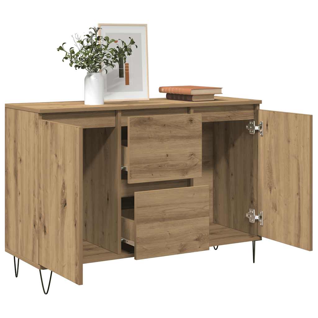 Komoda boja hrasta artisan 101,5x35x70 cm konstruirano drvo