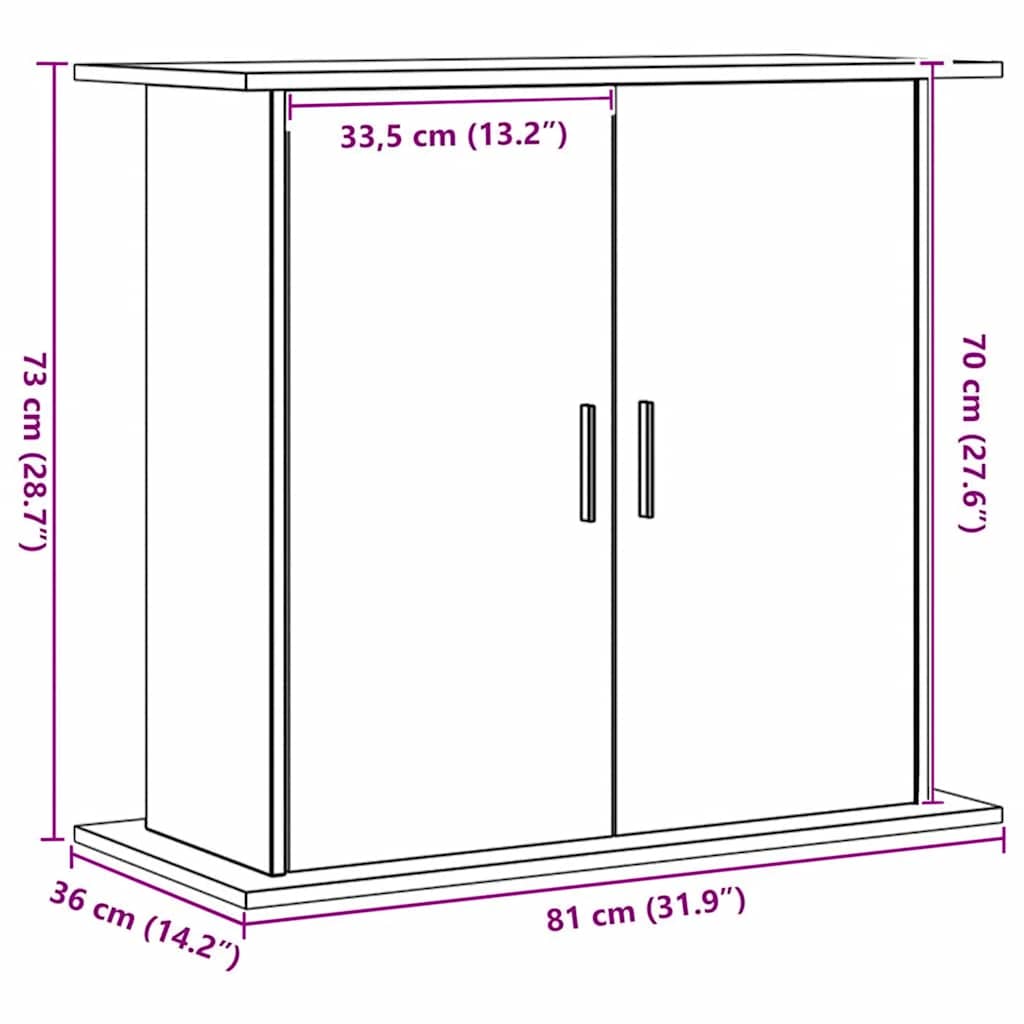 Stalak za akvarij Artisan hrast 81x36x73 cm Inženjersko drvo