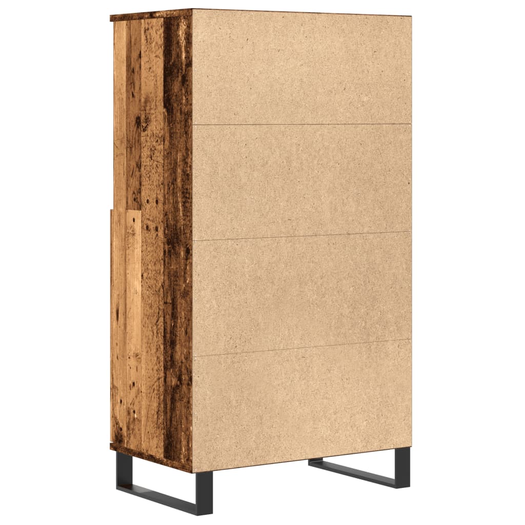 Visoka komoda boja staro drvo 60x36x110 cm konstruirano drvo