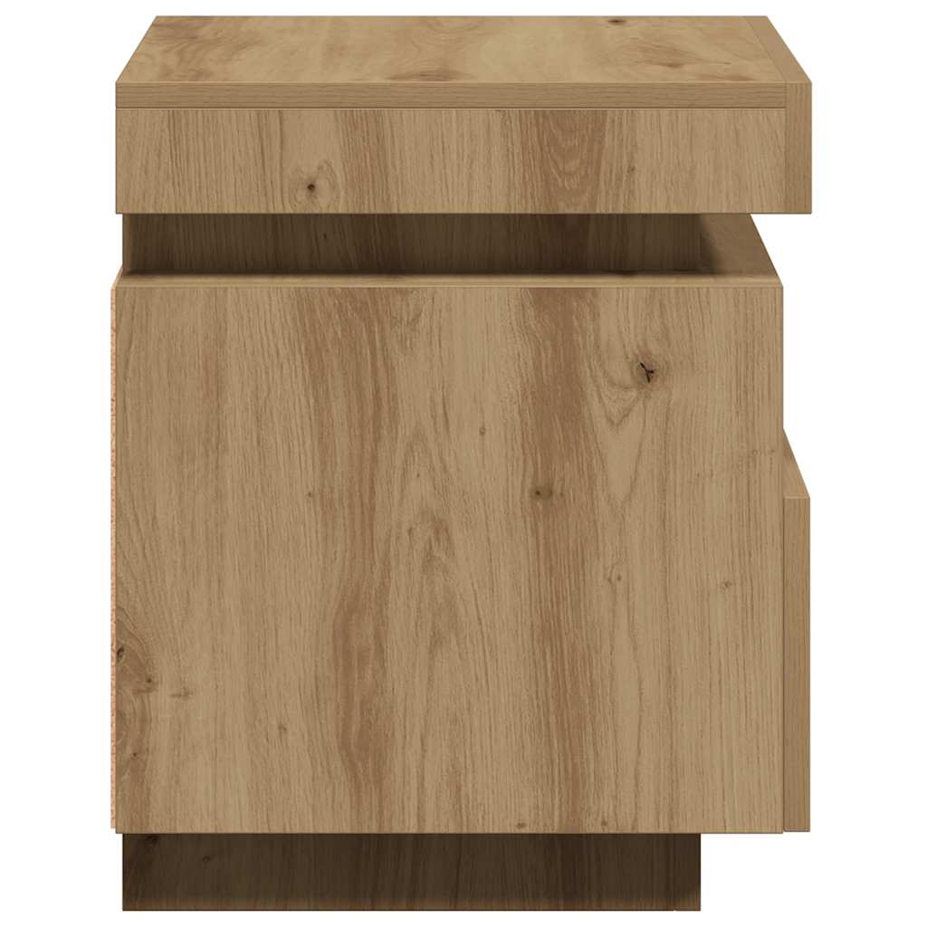 Noćni ormarić s LED svjetlima Artisan hrast 40x39x48,5 cm