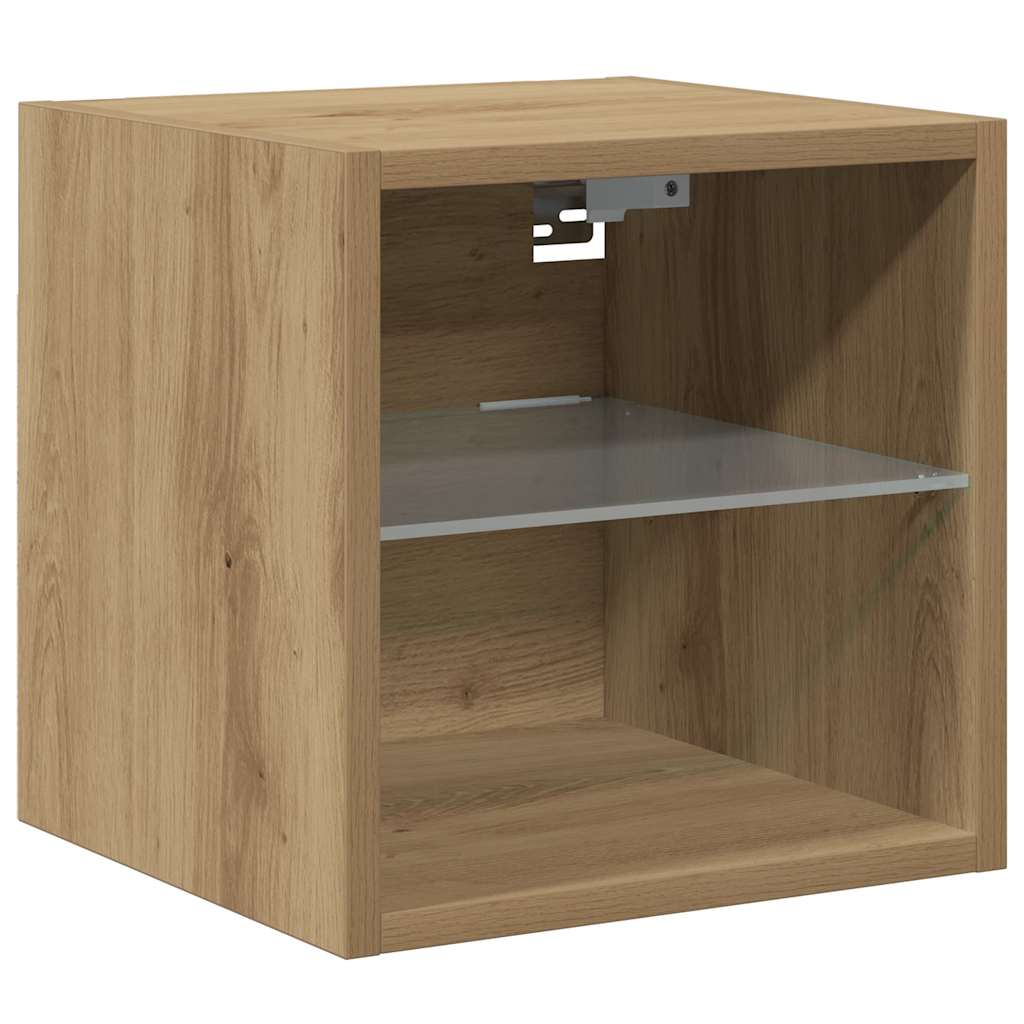 TV zidni ormarić s LED svjetlima Artisan hrast 30x28,5x30 cm