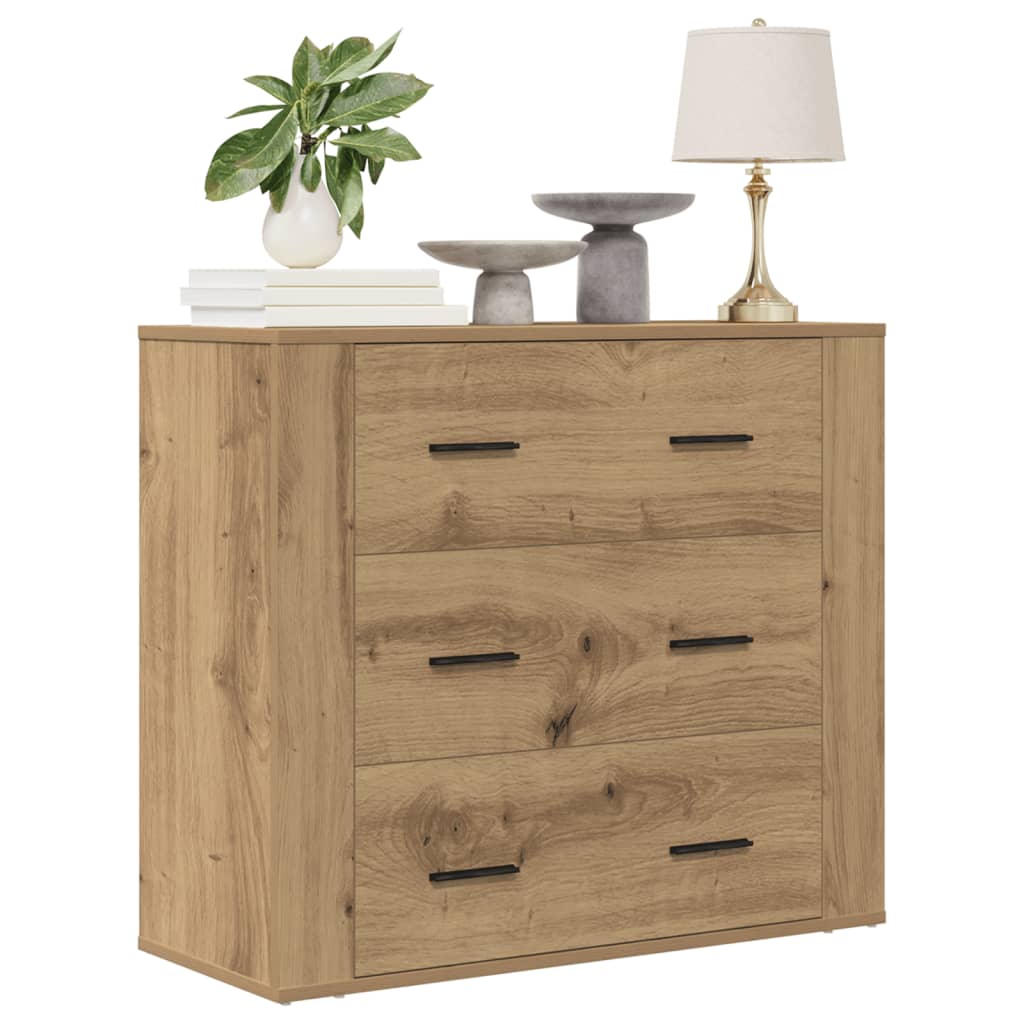 Komoda boja hrasta artisan 80 x 33 x 70 cm konstruirano drvo