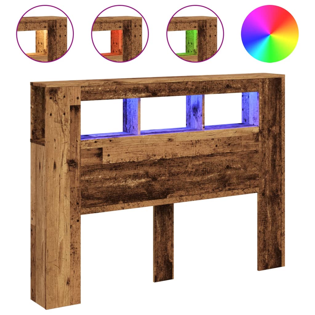 LED uzglavlje boja drva 140x18,5x103,5 cm konstruirano drvo