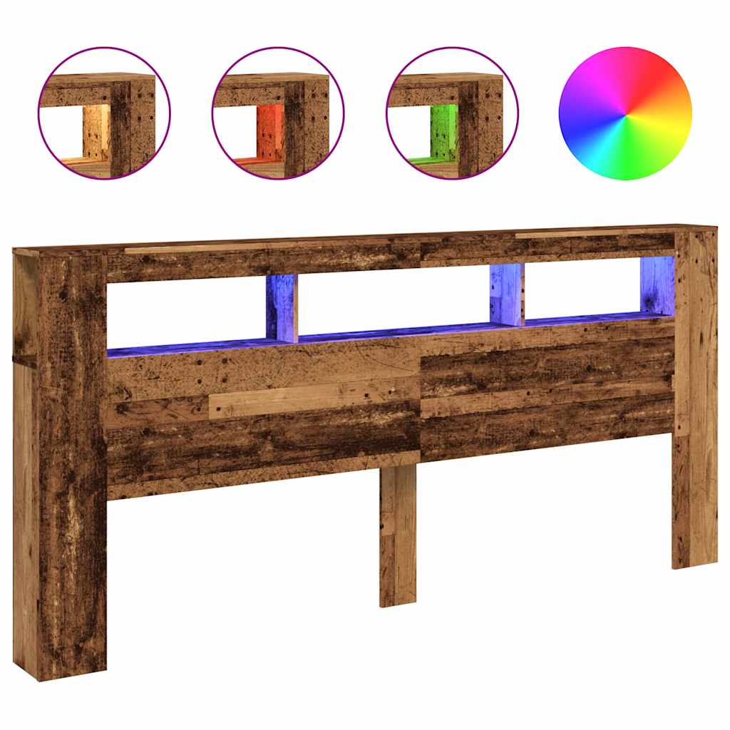 LED uzglavlje boja drva 220x18,5x103,5 cm konstruirano drvo