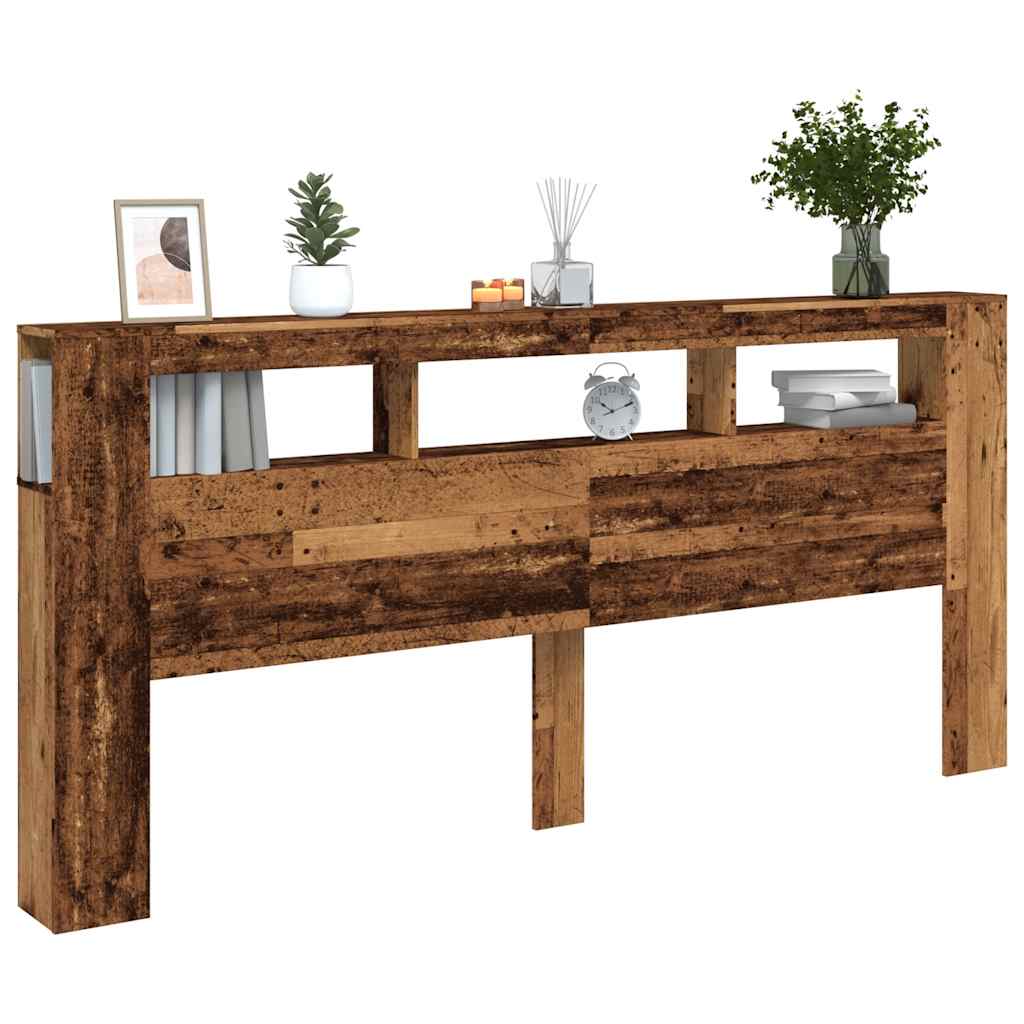 LED uzglavlje boja drva 220x18,5x103,5 cm konstruirano drvo