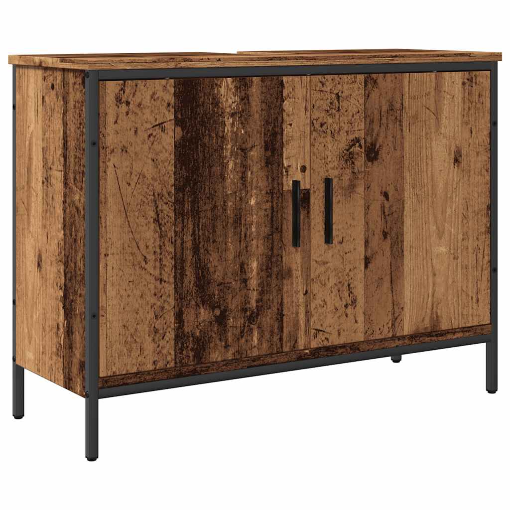 Ormarić za umivaonik boja drva 80 x 30 x 60cm konstruirano drvo
