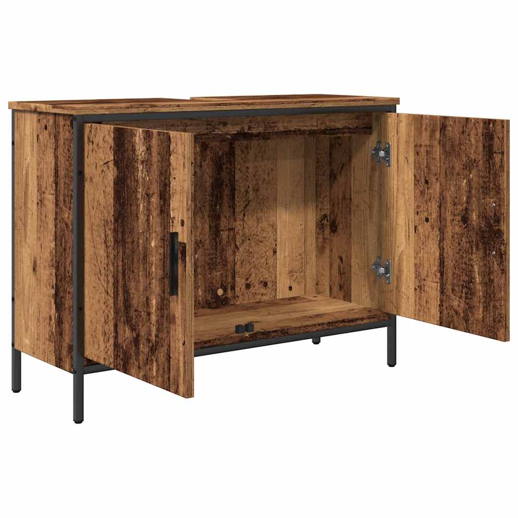 Ormarić za umivaonik boja drva 80 x 30 x 60cm konstruirano drvo