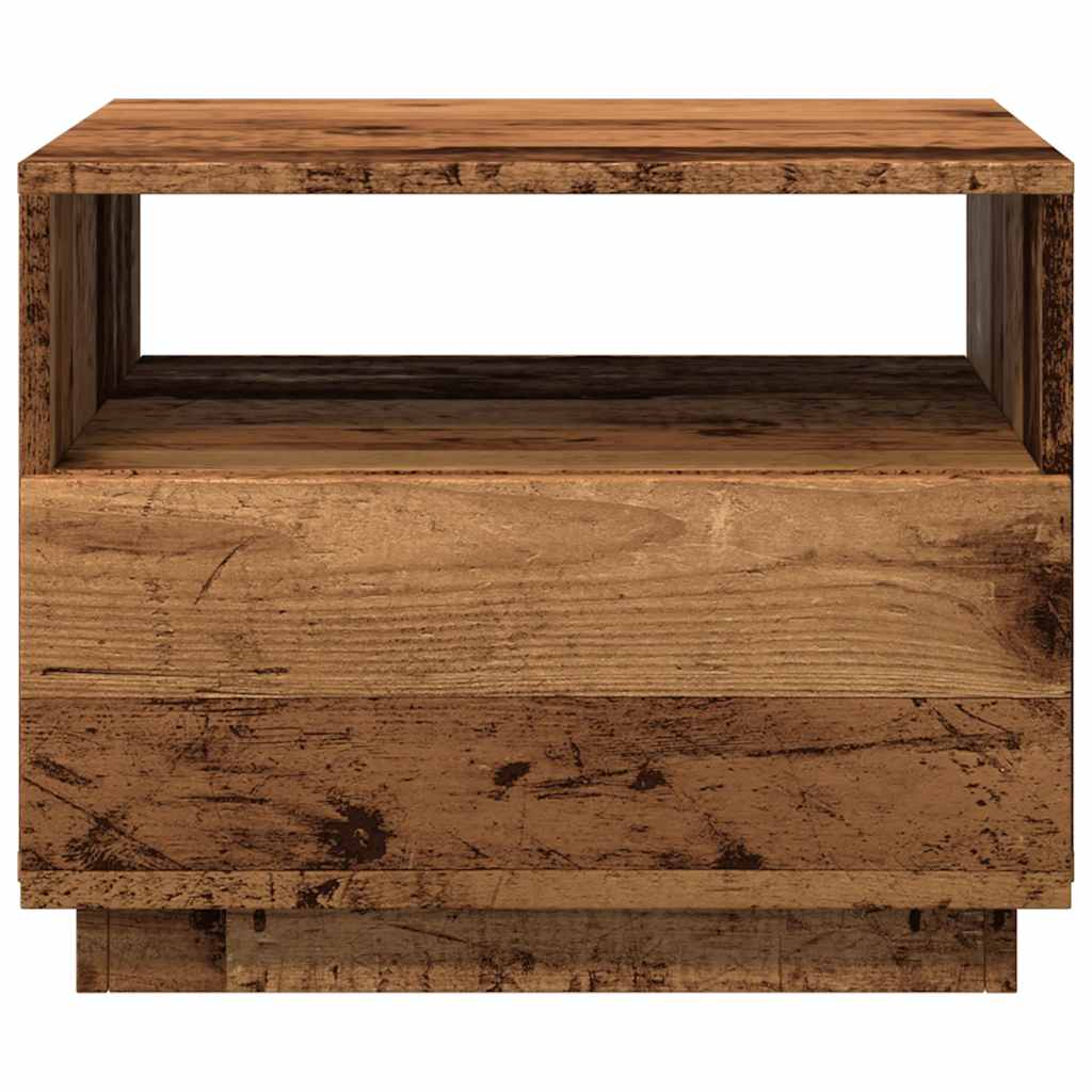 Stolić za kavu s LED svjetlima boja starog drva 50 x 49 x 40 cm