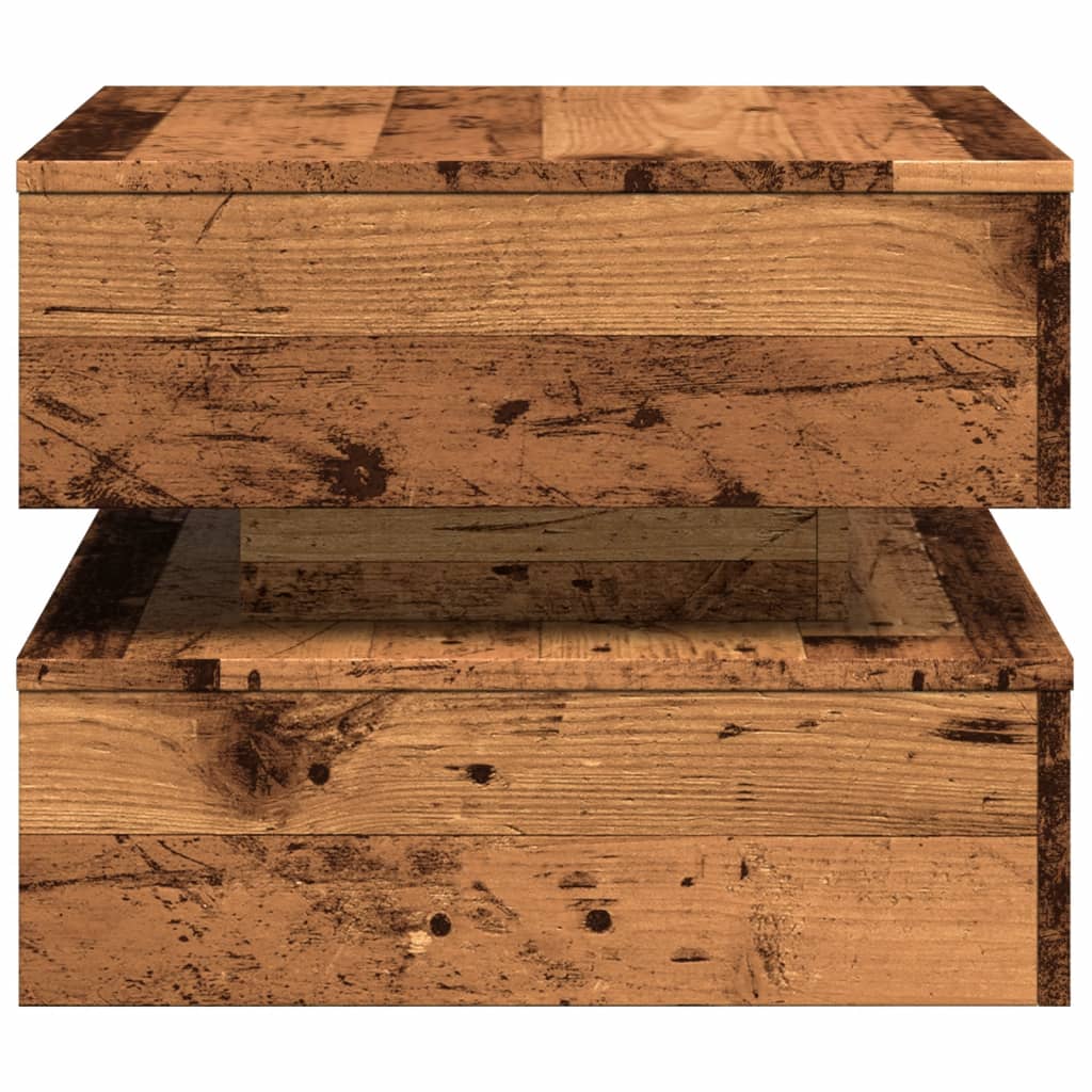 Stolić za kavu s LED svjetlima boja staro drvo 50 x 50 x 40 cm
