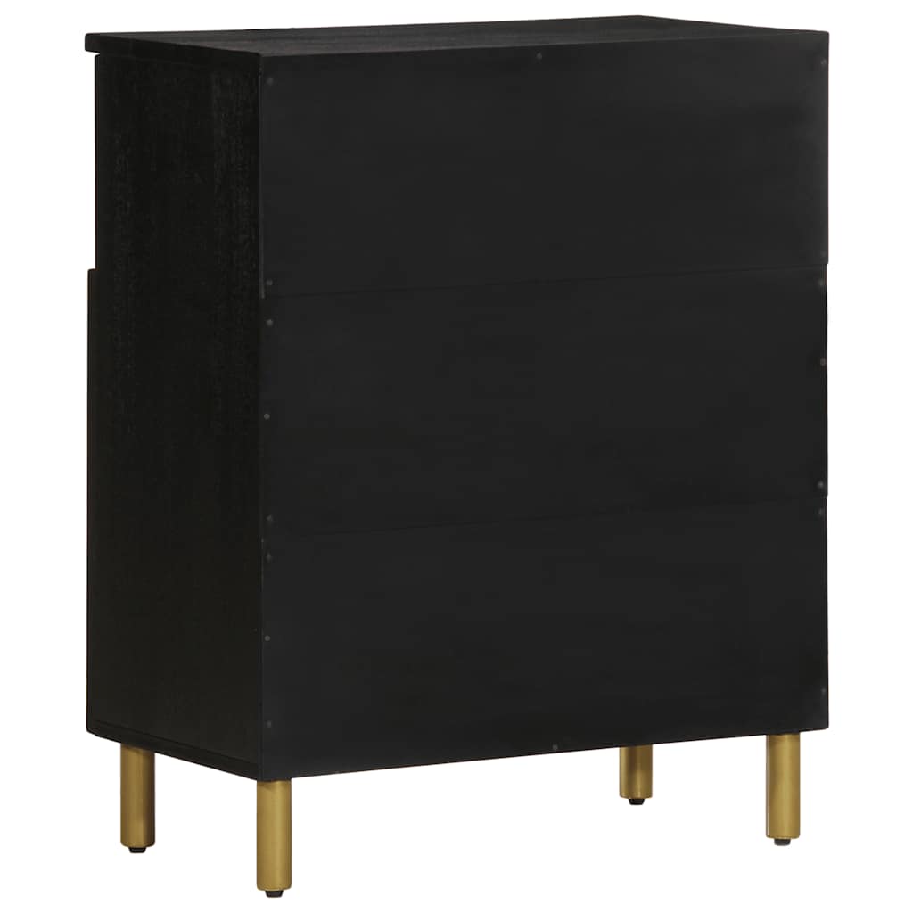 Komoda crna 60 x 33 x 75 cm konstruirano drvo