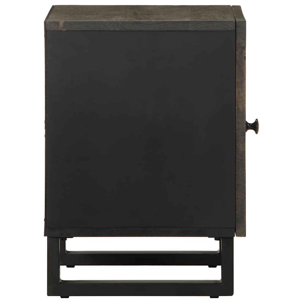 Noćni ormarići 2 kom crni 40x33x46 cm od masivnog drva manga