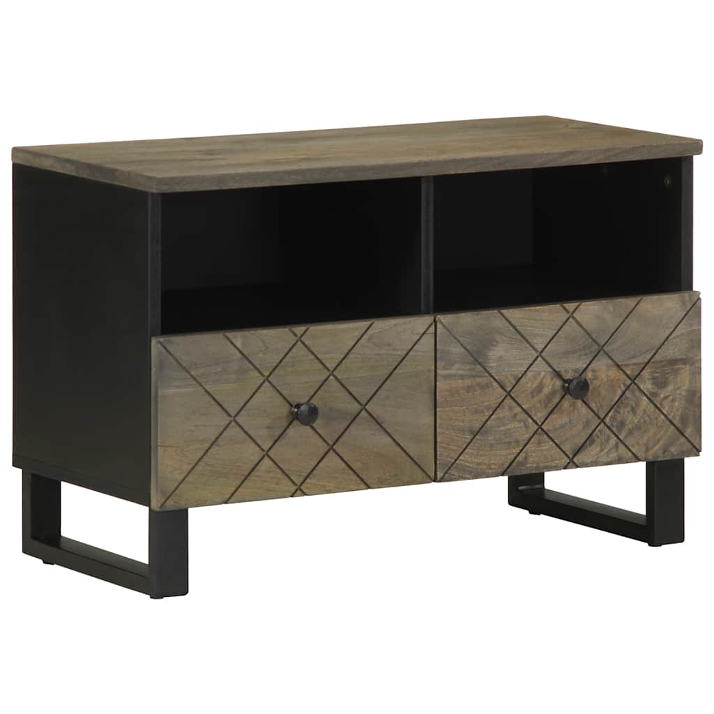 TV ormarić crni 70 x 33 x 46 cm od masivnog drva manga