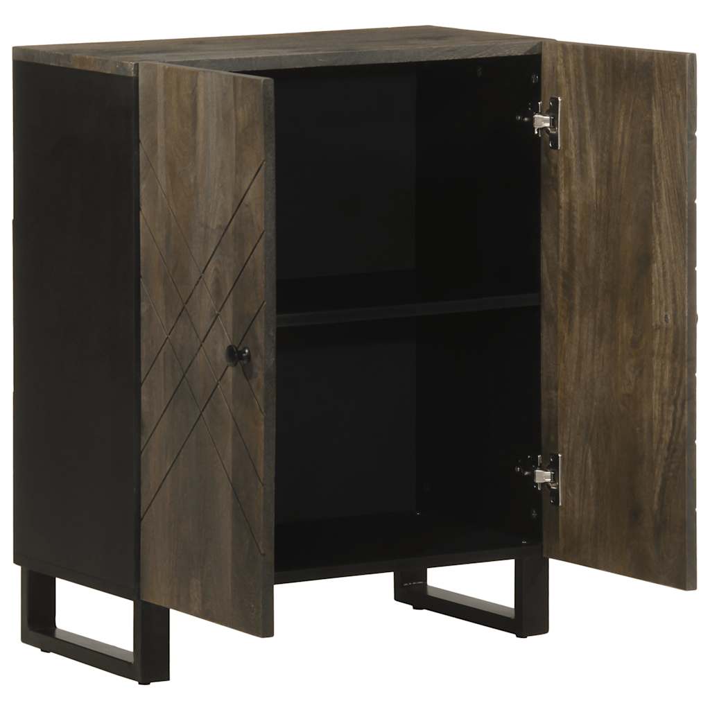 Komoda crna 60x33x75 cm Puno drvo Mango