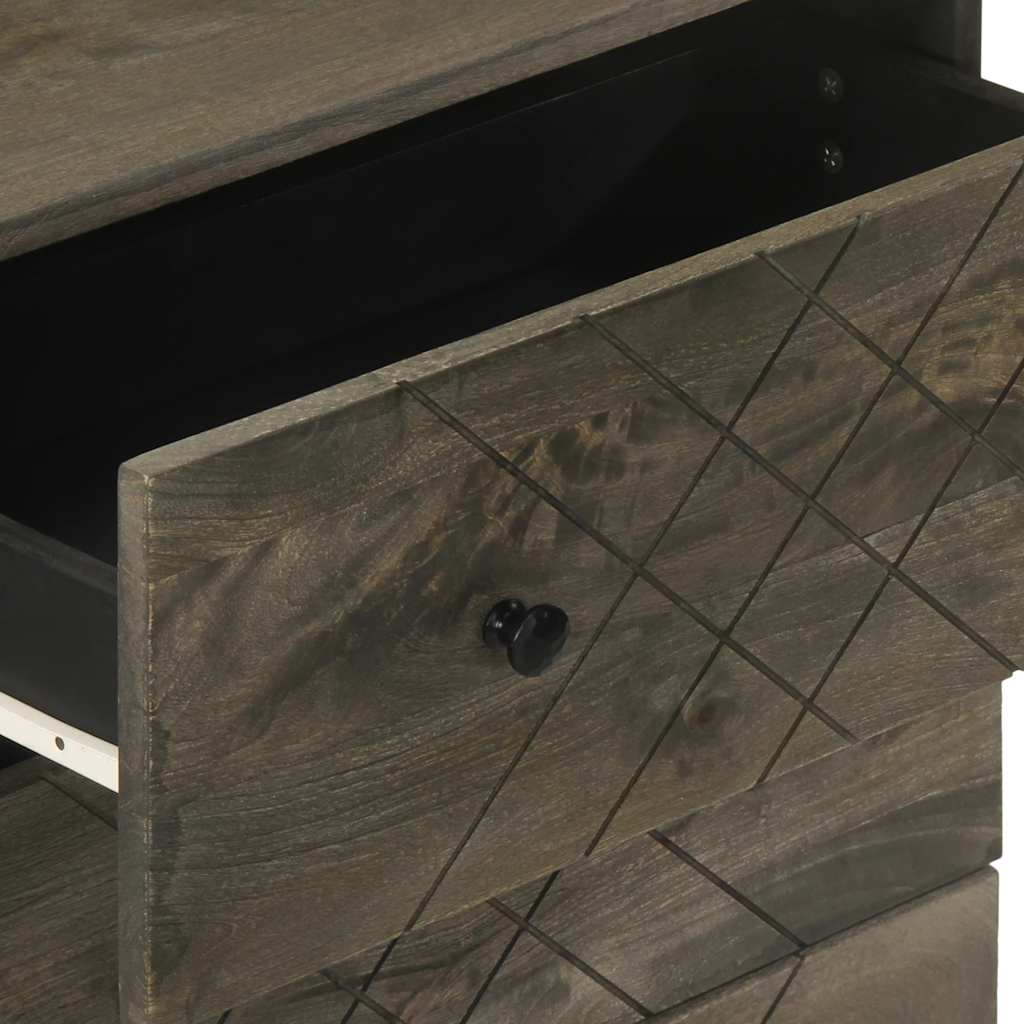 Komoda crna 60x33x75 cm Puno drvo Mango