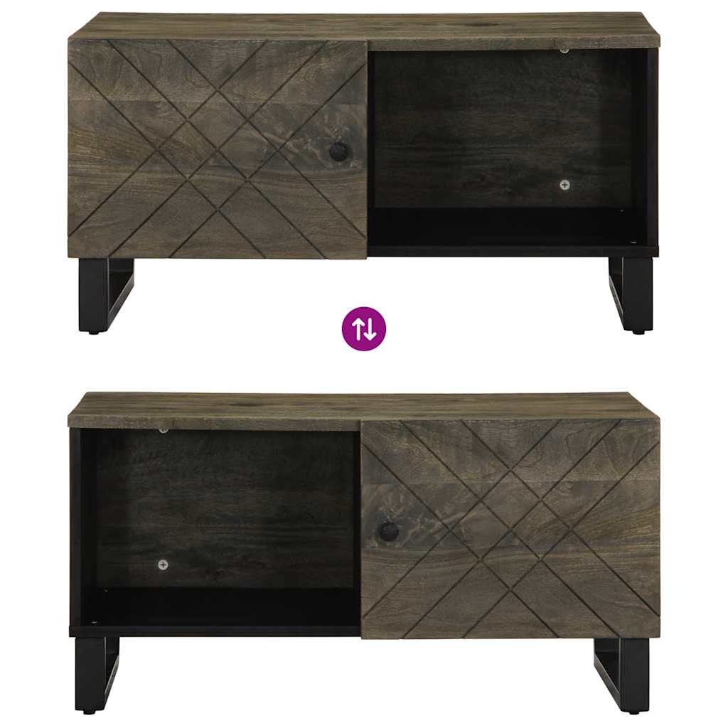 Stolić za kavu crni 80 x 50 x 40 cm od masivnog drva manga