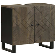Ormarić za umivaonik crni 62x33x58 cm Puno drvo Mango