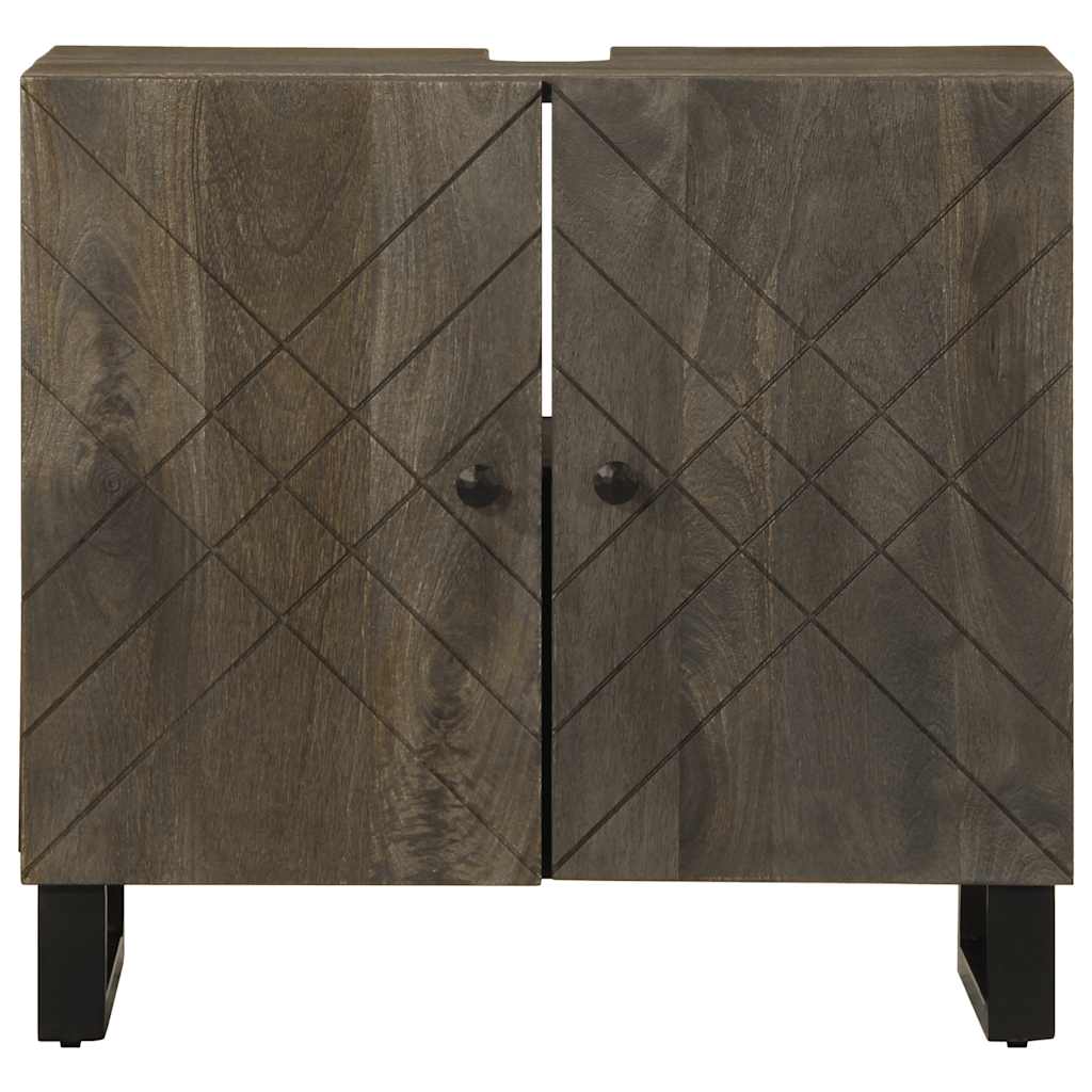 Ormarić za umivaonik crni 62x33x58 cm Puno drvo Mango