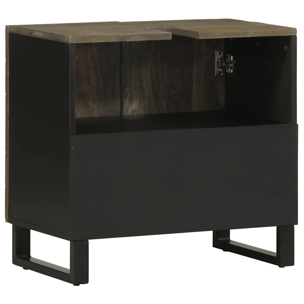 Ormarić za umivaonik crni 62x33x58 cm Puno drvo Mango