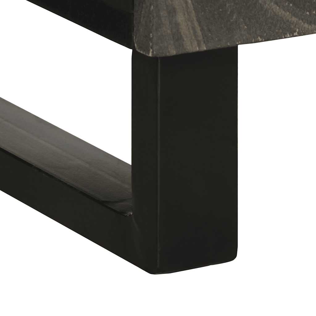 Komoda crna 40x33x75 cm Puno drvo Mango