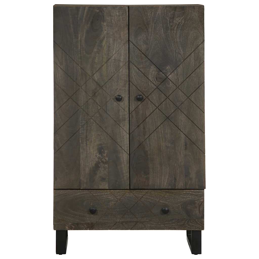Visoka komoda crna 60 x 33 x 100 cm od masivnog drva manga