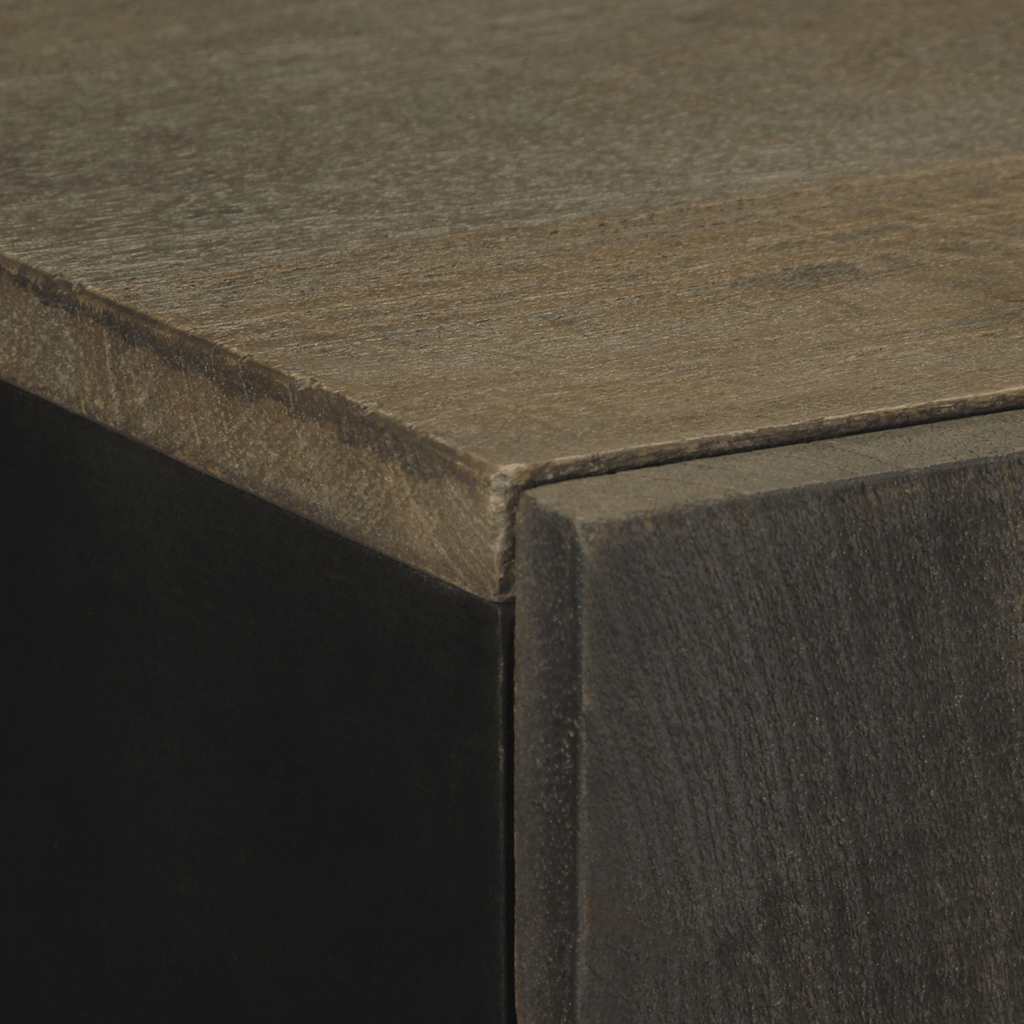 Visoka komoda crna 60 x 33 x 100 cm od masivnog drva manga