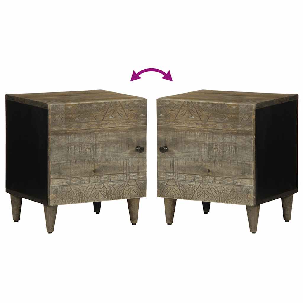 Noćni ormarići 2 kom svijetlo sivi 40x33x46 cm Puno drvo Mango