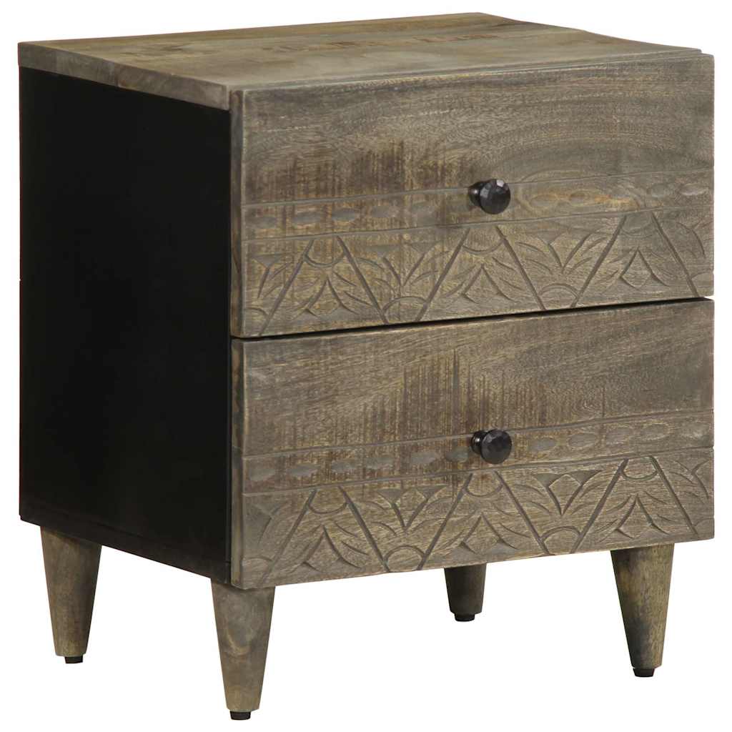Noćni ormarići 2 kom svijetlo sivi 40x33x46 cm Puno drvo Mango